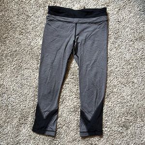 Black and gray striped Lululemon leggings